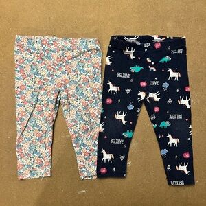 Floral and Unicorn Kids Leggings Set